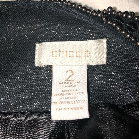 CHICO’S Black Embroidery Denim jean jacket - Picture 6 of 6